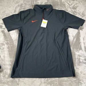 Nike Football Coaches Sideline 1/4 Zip SS Hoodie Jacket Mens S Black FJ9548-011.